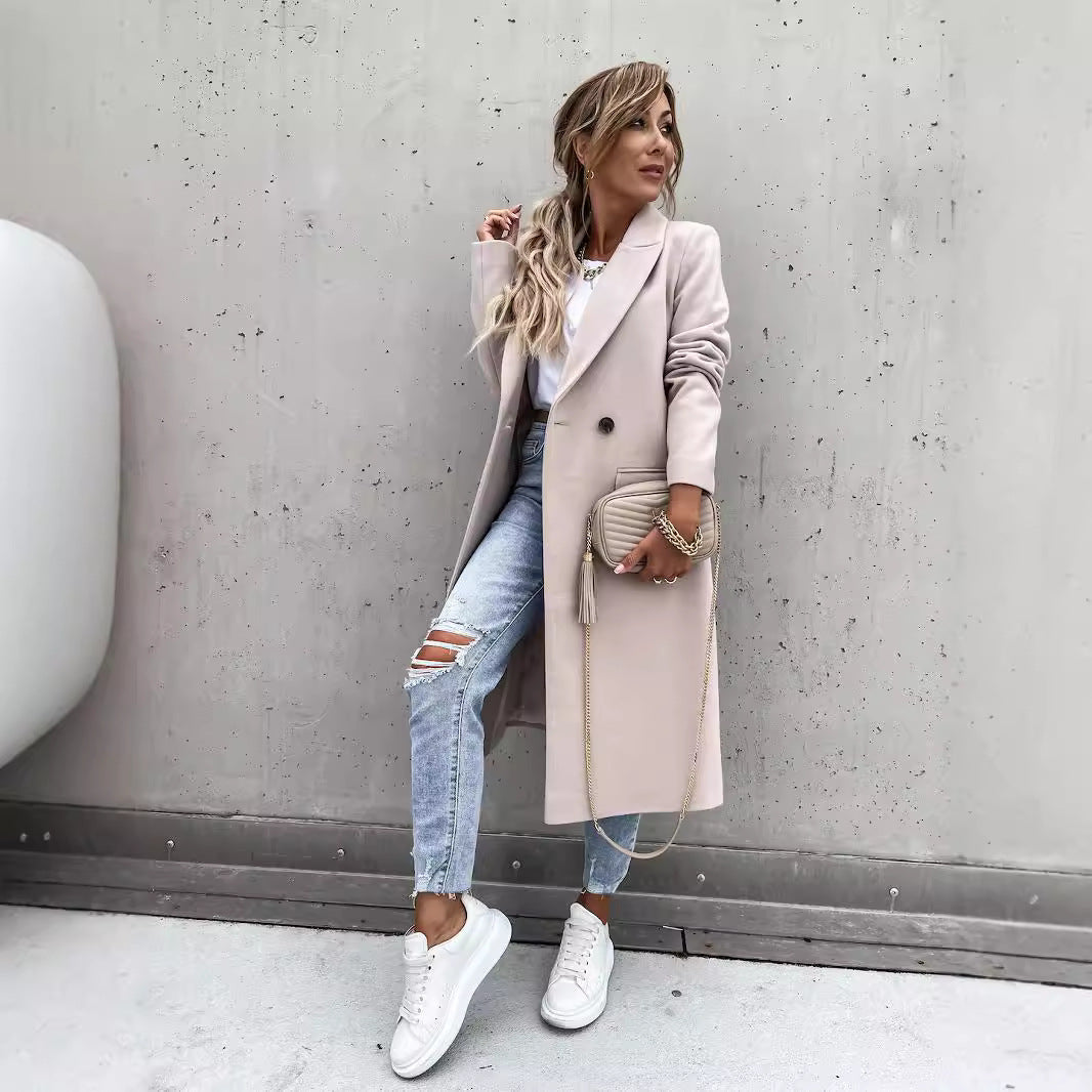 Elegant wool coat for women in oversized style Amarae