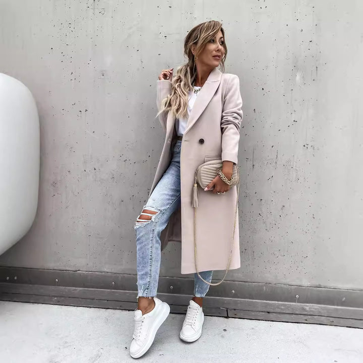 Elegant wool coat for women in oversized style Amarae