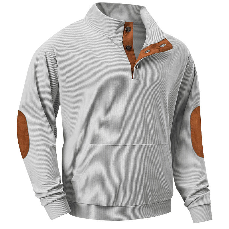 Men's cozy hoodie with fashionable faux leather details and high-quality cotton Chic and style