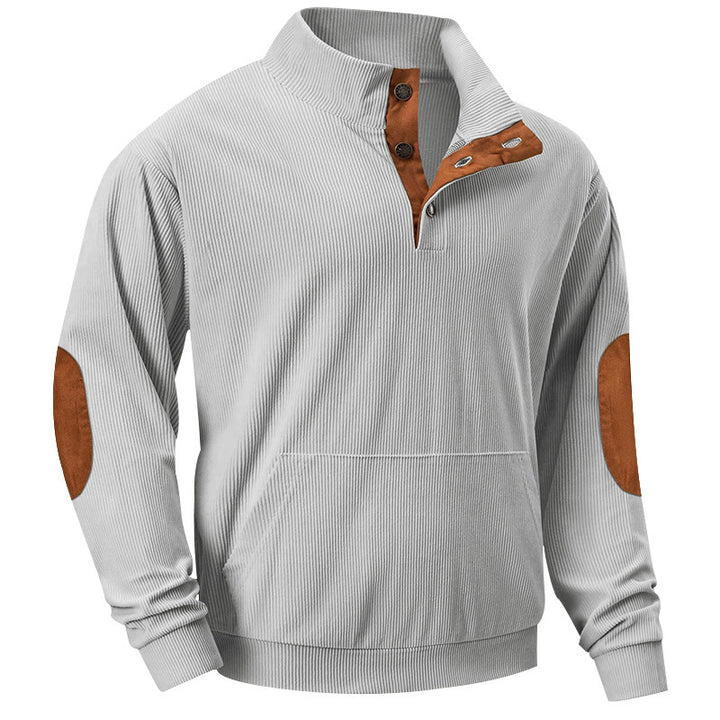 Men's cozy hoodie with fashionable faux leather details and high-quality cotton Chic and style