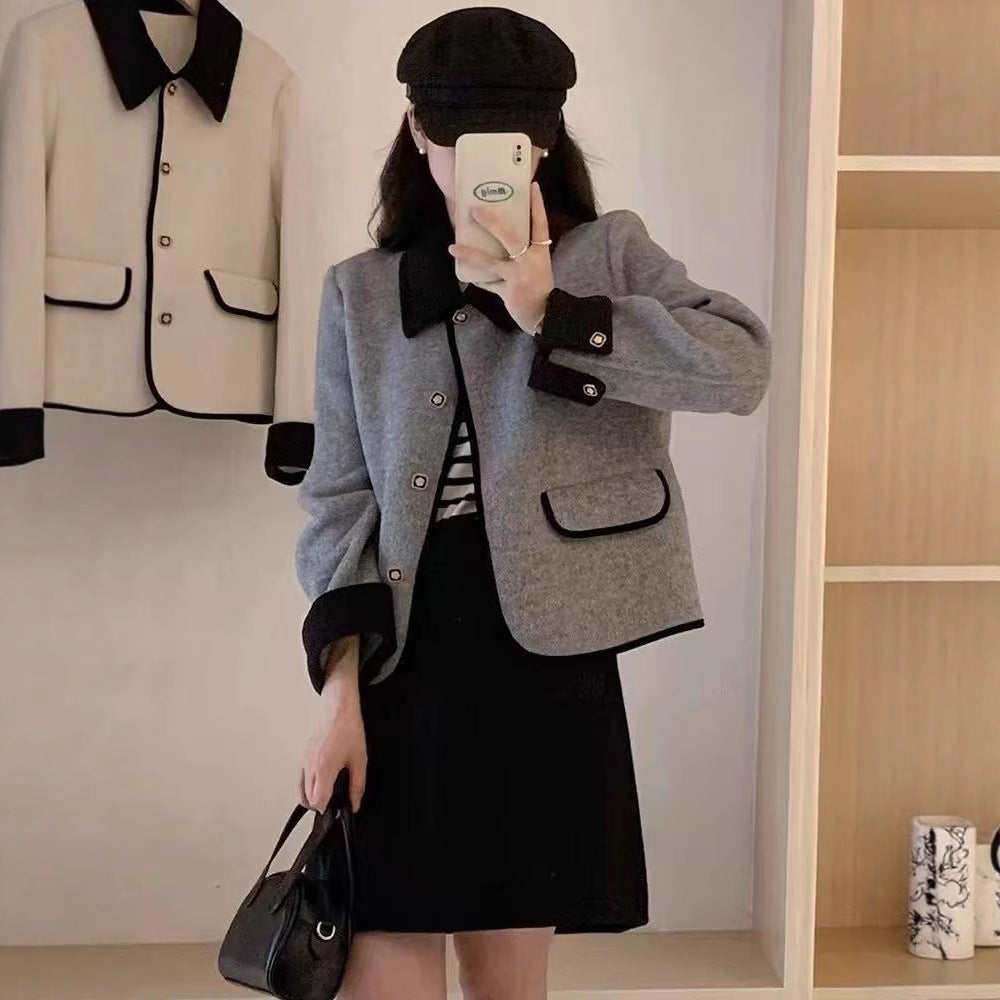 Elegant lady short jacket with contrasting details Lune London