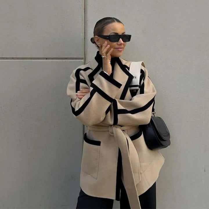 Trendy wrap jacket for women with graphic design Lune London