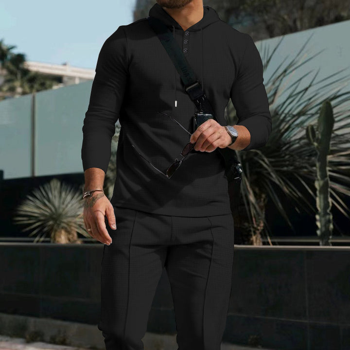 Men's trendy zip hoodie with textured surface Lune London