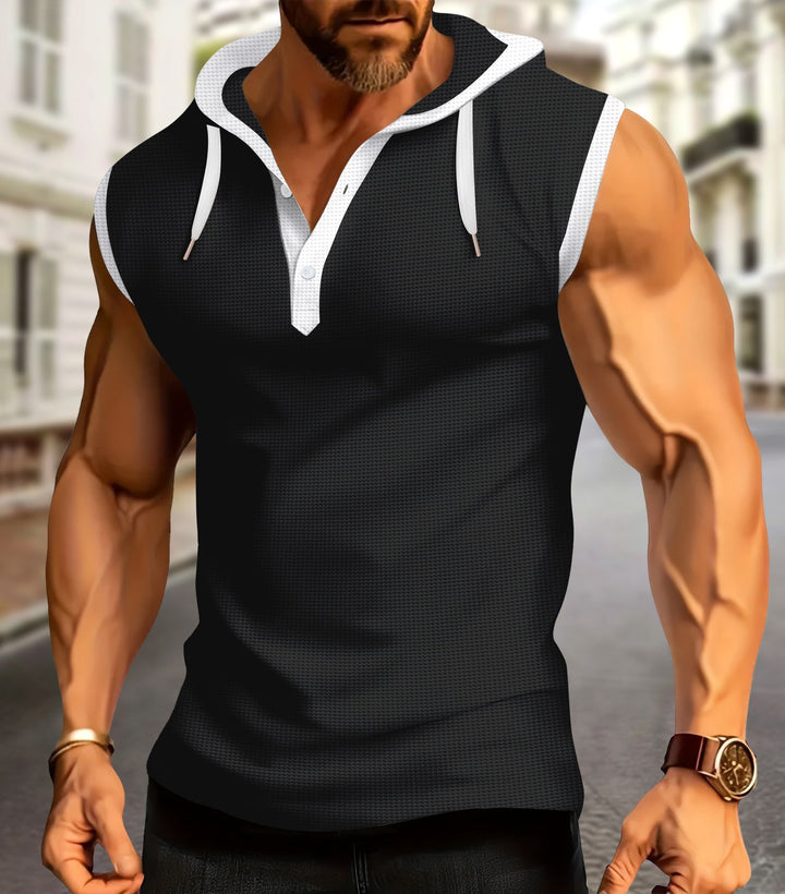 Men's performance polo shirt with short sleeves and hood Lune London