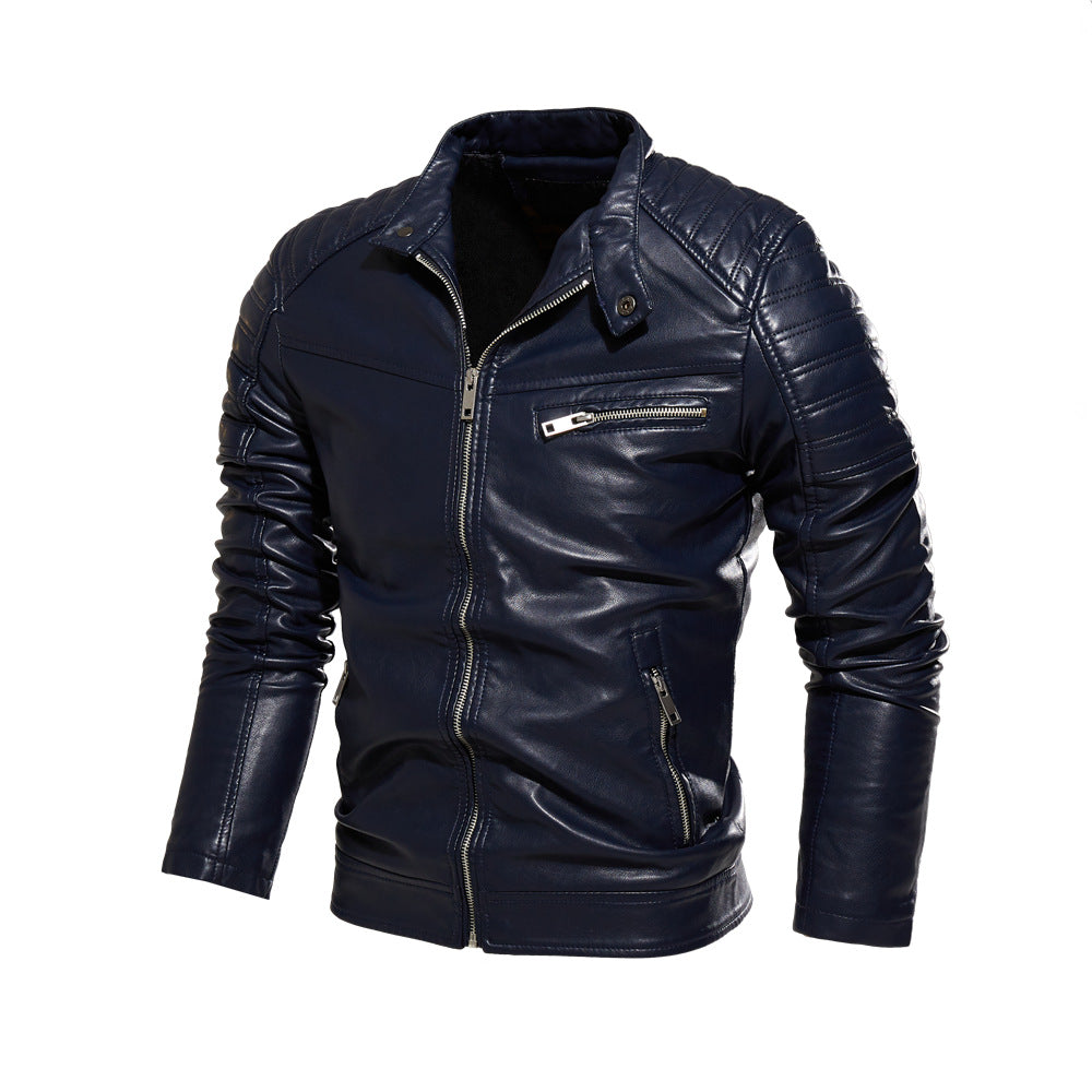 Men's faux leather jacket with an elegant design featuring sturdy details Lune London