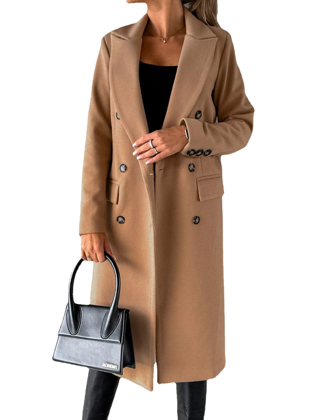 Elegant double-breasted coat for women with practical pockets and high-quality finish Lune London
