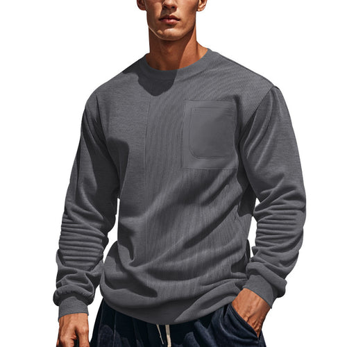 Sporty sweatshirt for men with textured design and practical pocket Amarae