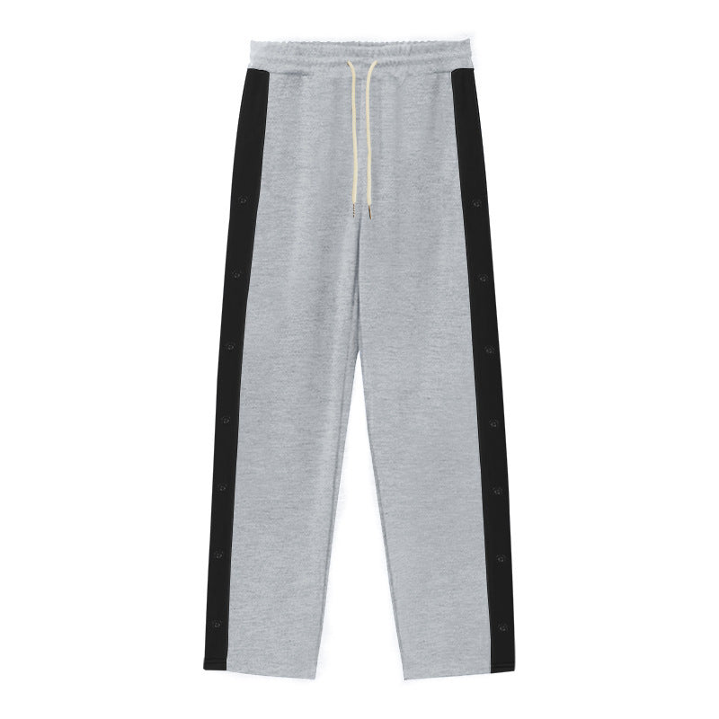 Chic and Stylish sporty leisure pants for men with snap buttons and side panels