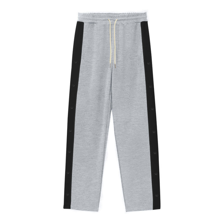 Chic and Stylish sporty leisure pants for men with snap buttons and side panels