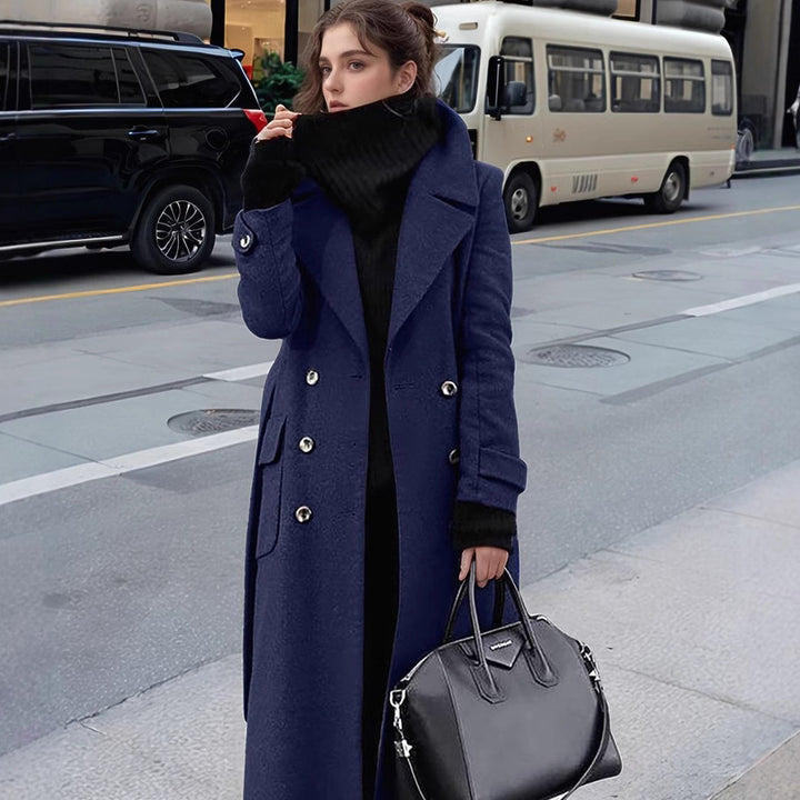 Ladies Classic Double-Breasted Wool Coat Amarae