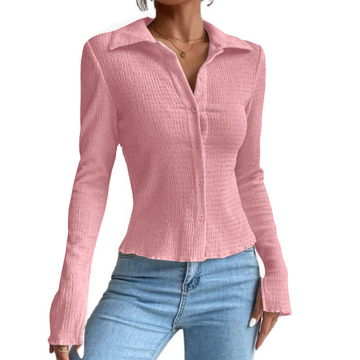 Long sleeve blouse for women with textured design Amarae