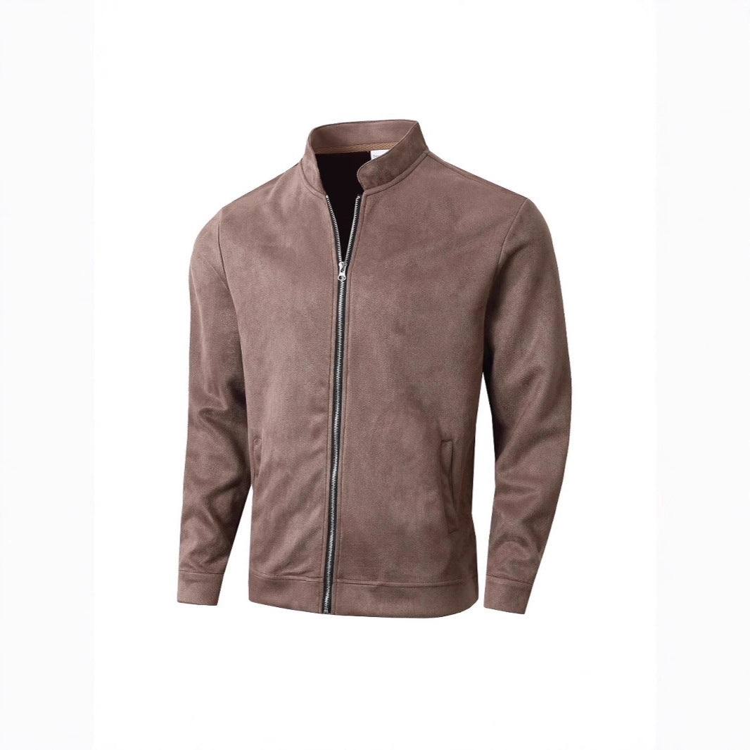 Men's fleece jacket with modern stand-up collar and soft inner lining Lune London