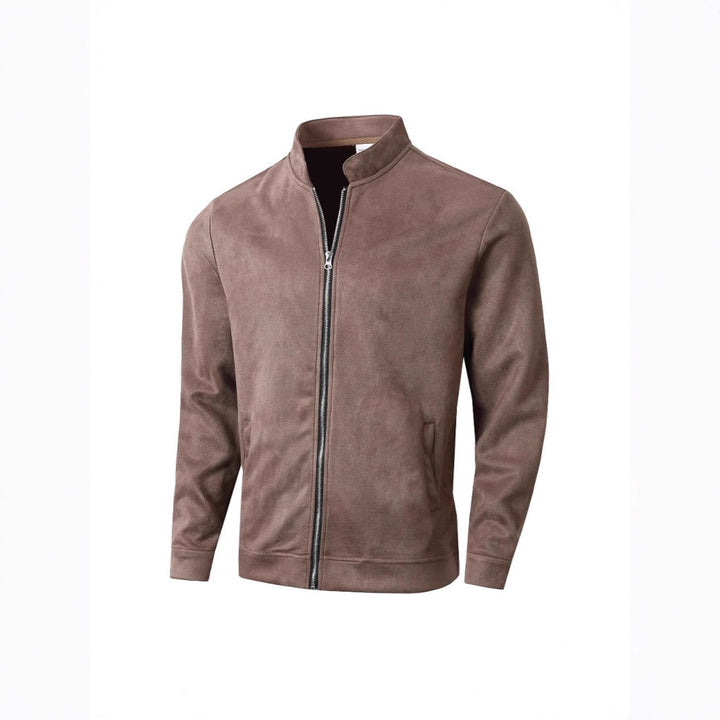 Men's fleece jacket with modern stand-up collar and soft inner lining Lune London