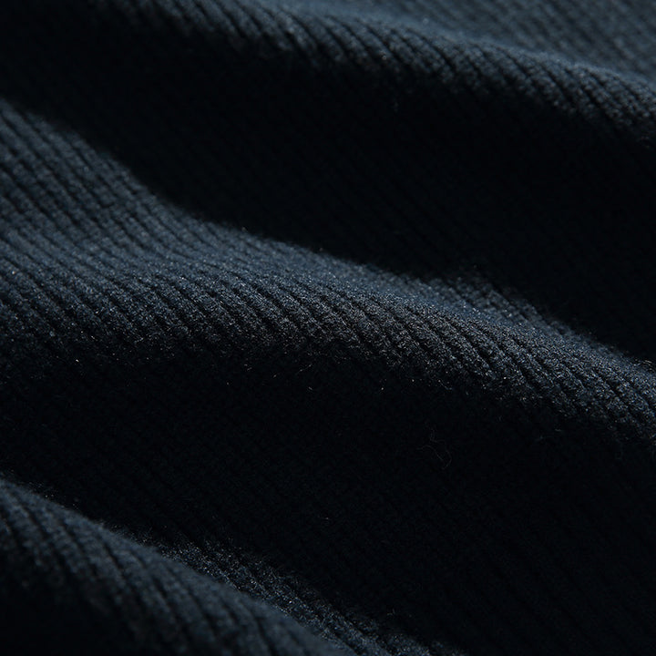 Unisex Oversize Knit Cardigan with Contrast Stripes, V-Neck and Patch Pockets Amarae
