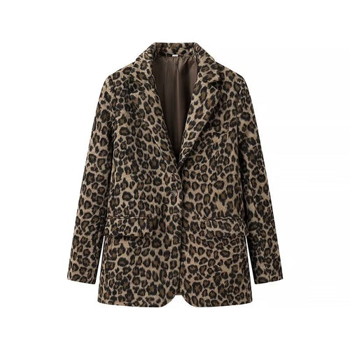 Elegant leopard blazer jacket for women Amarae