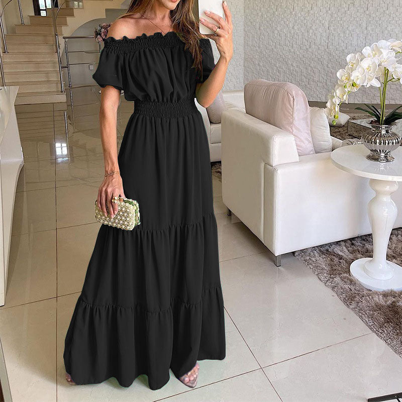 Off-Shoulder Chic Ruffle Maxi Dress