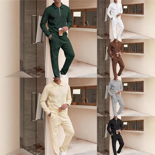 Casual sweat set for men with textured upper material Amarae