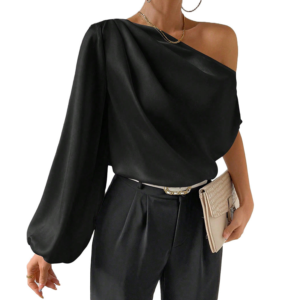 Haut asymétrique pour femmes avec des manches bouffantes élégantes Chic & Stil