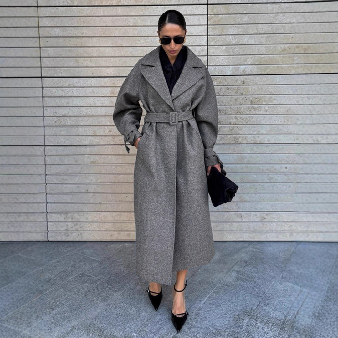 Ladies Elegant wool coat, fitted with belt Chic und Style