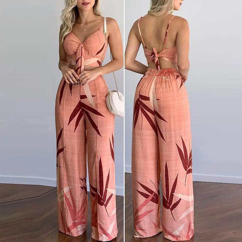 Ensemble Élégant Femme avec Combinaison de Haut Court et Pantalons Amples Chic & Stil