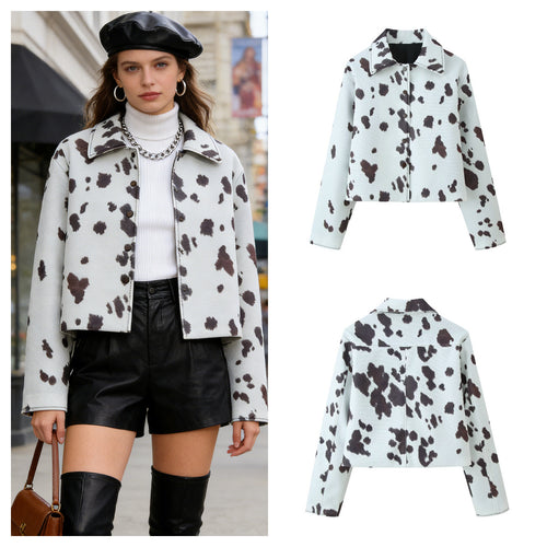 Veste féminine à la mode avec un motif de vache unique Chic & Stil