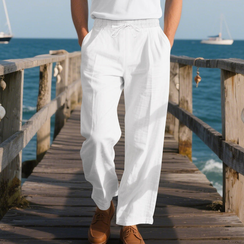 Casual beach pants for men with elastic waist and practical side pockets Lune London