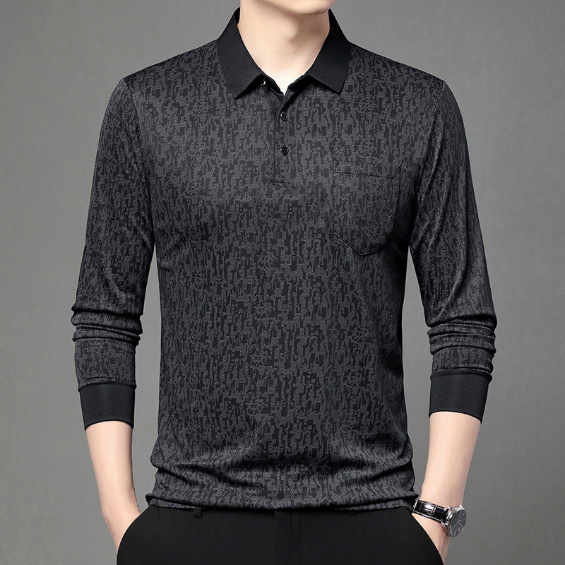 Polo shirt for men with graphic pattern and breathable functional material Lune London