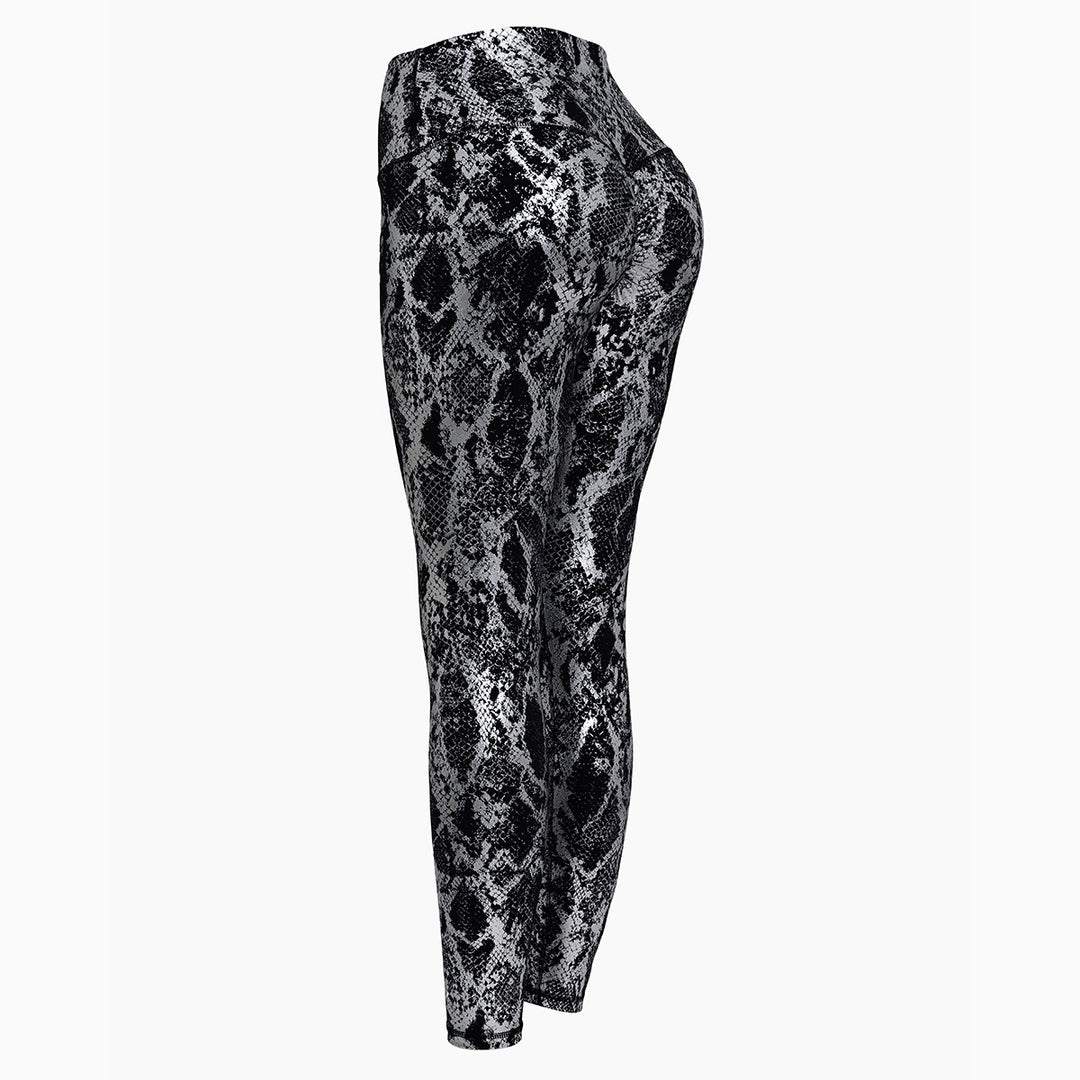 High-waisted snake print sport leggings for women Lune London