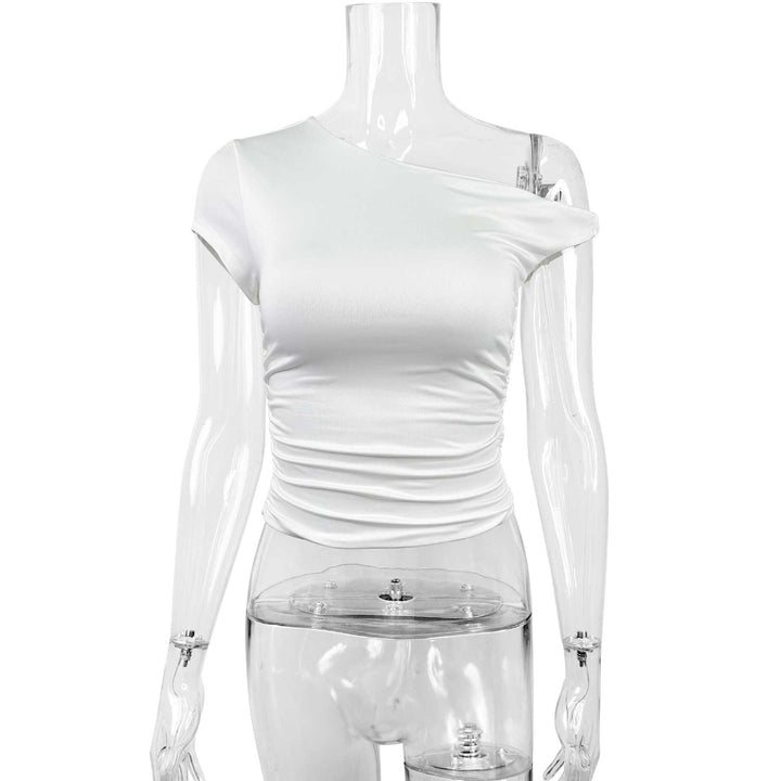 Women's Off-Shoulder Shirt with Ruching and Tailored Cut Lune London