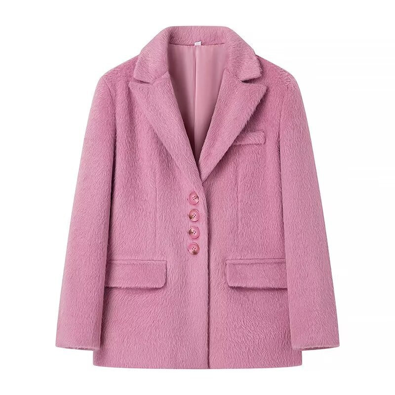 Blazer teddy féminin à la mode avec boutonnière élégante Chic & Stil