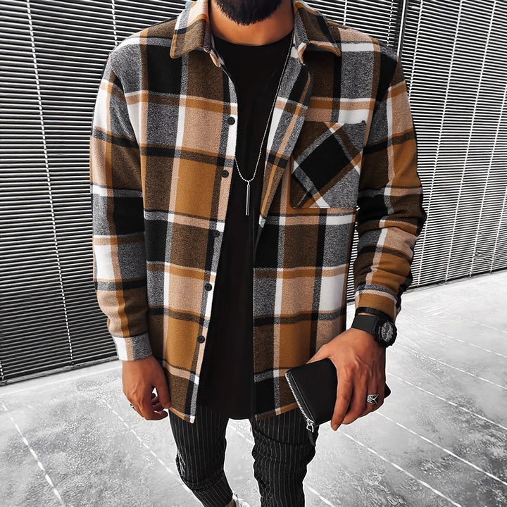 Men's Checked Flannel Shirt Jacket Amarae