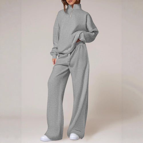 Casual sweatpants set for women with high collar and zipper Amarae