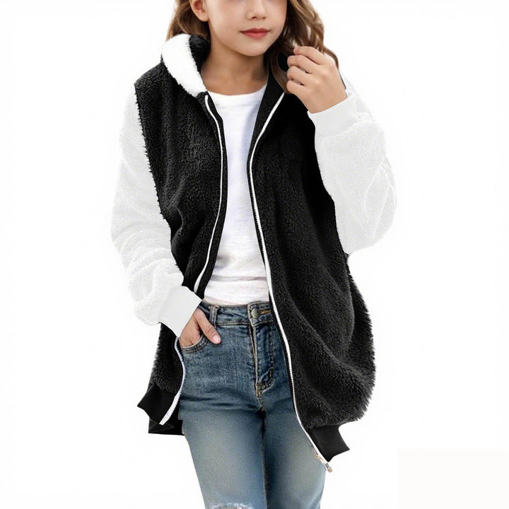 Ladies cozy hooded coat with zipper Lune London