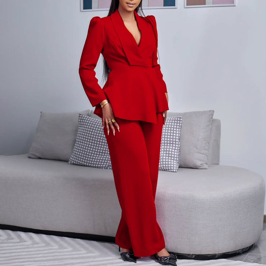 Ladies' set with elegant cut and fluid blazer Lune London