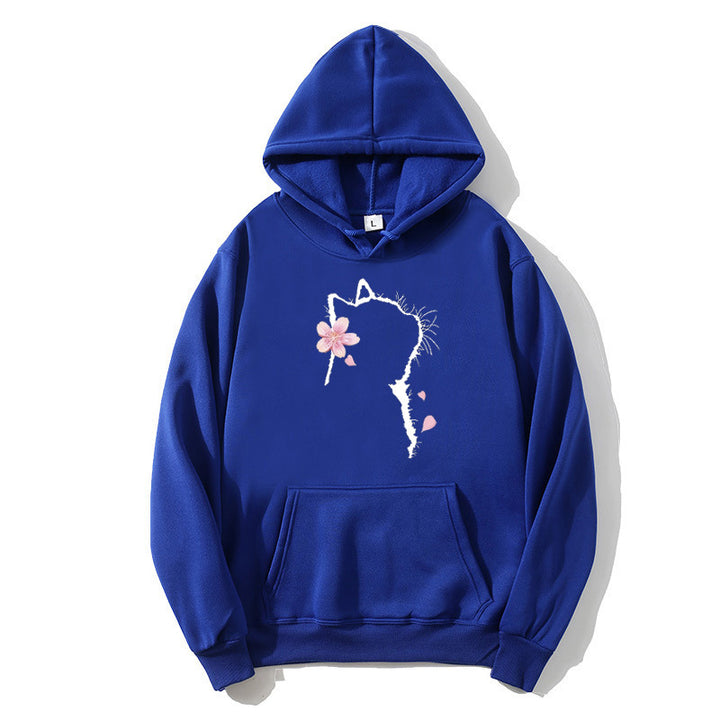 Women's hoodie with floral cat design Chic & Stil