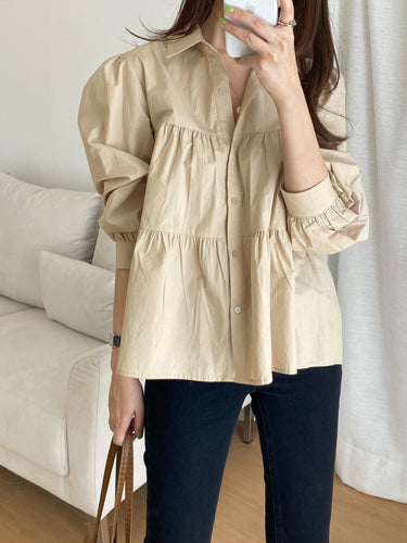 Amarae Women's Elegant Layered Button-Up Blouse