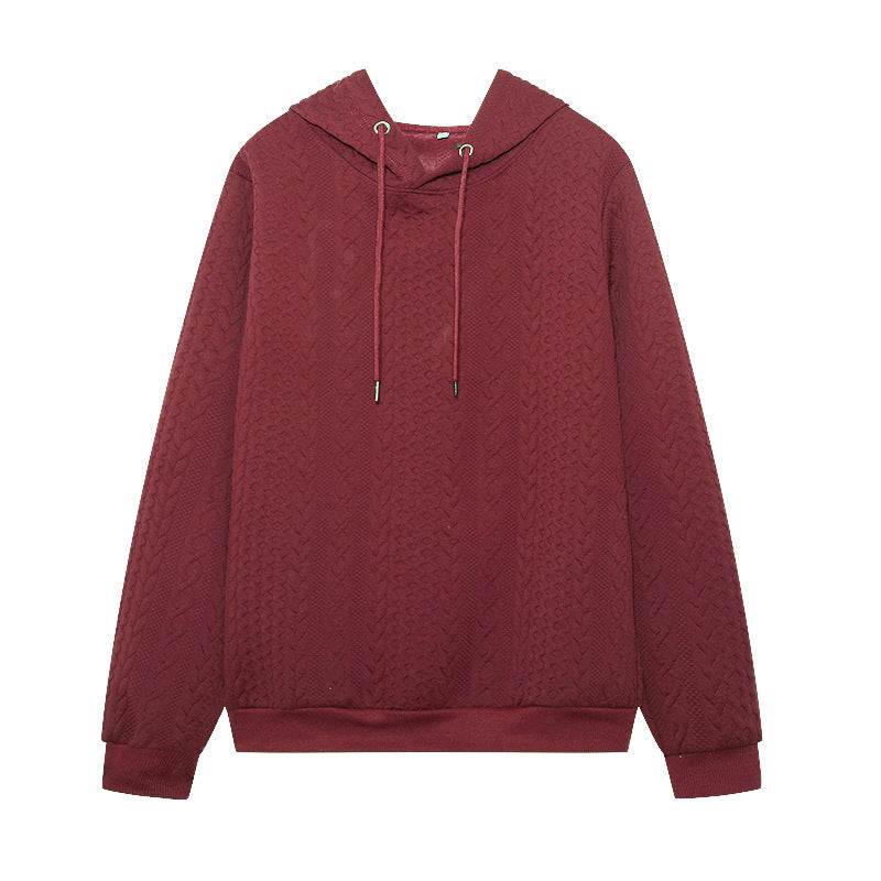 Casual knitted sweater for women with hood and textured design Amarae