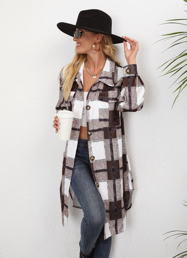 Checkered shirt jacket for women with elegant button details Lune London