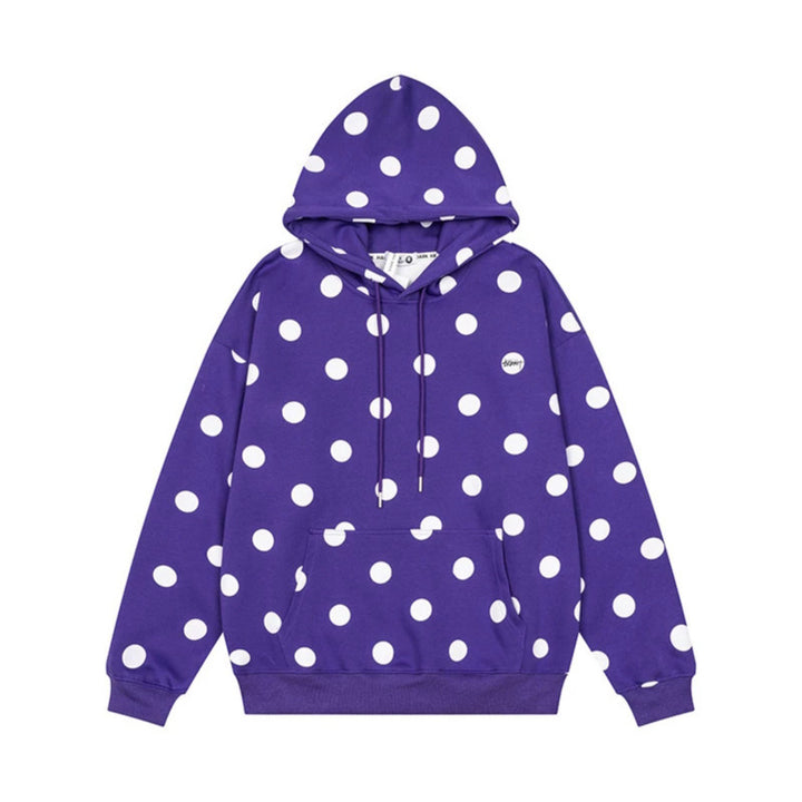 Women’s Oversize Hoodie with Polka Dot Allover and Kangaroo Pocket Amarae
