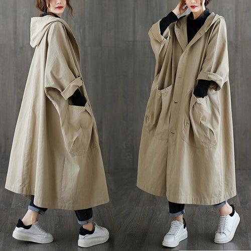 Oversized hooded coat for women with practical pockets Amarae