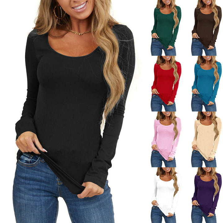 T-shirt à manches longues pour femmes avec col rond Chic & Stil