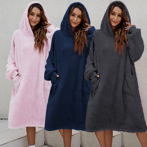 Ladies Soft Sweatshirt with Large Pockets and Hood Fashion Heidi