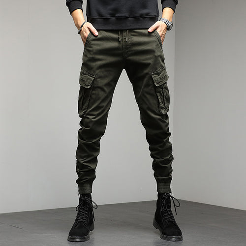 Cargo pants for men with elastic waistband and practical side pockets Amarae