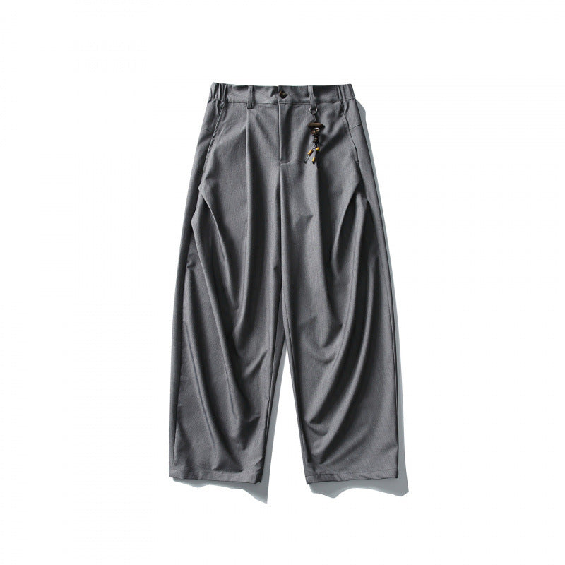 Men's Wide Pleated Culotte Pants with Low Crotch Amarae
