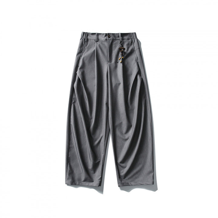 Men's Wide Pleated Culotte Pants with Low Crotch Amarae