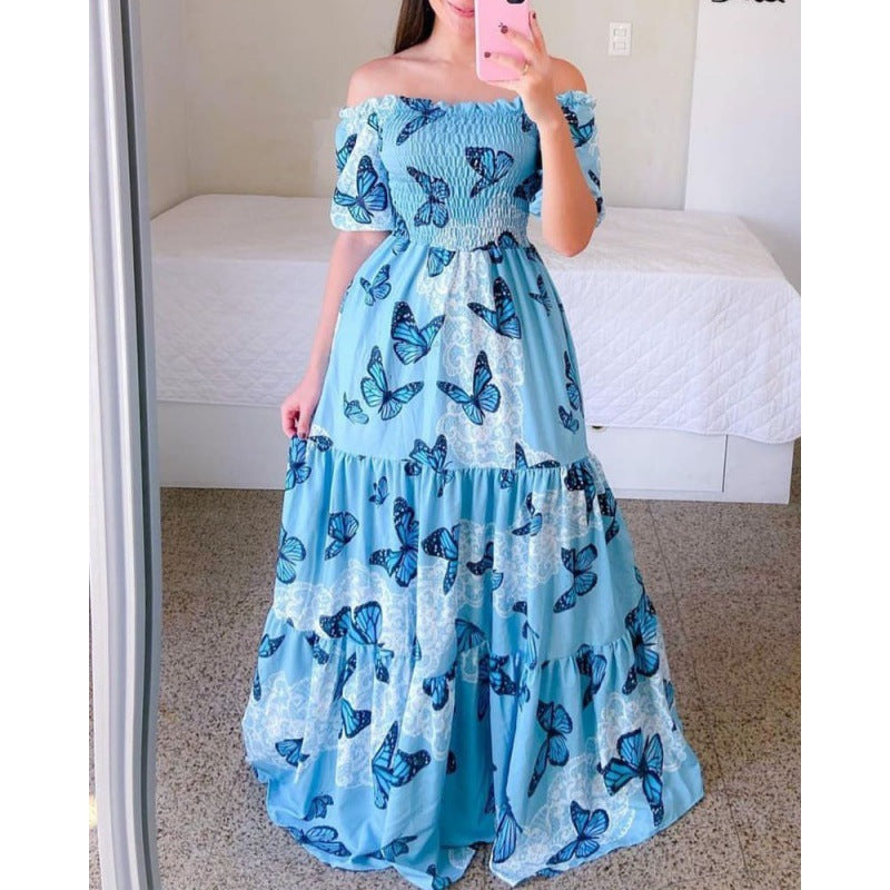 Chic and Stylish Off-Shoulder Ruffled Maxi Dress for Women