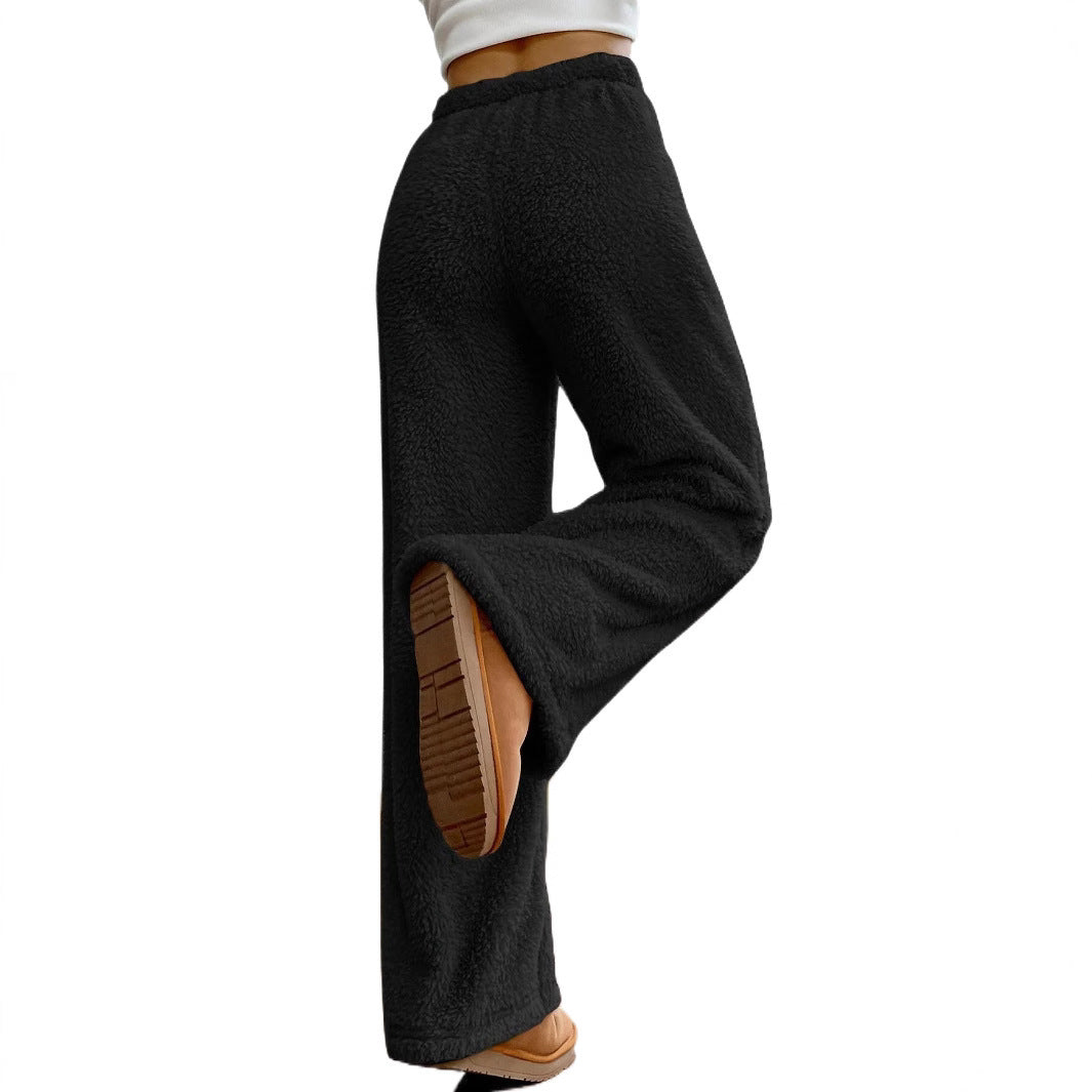 Women Cozy Fleece Wide Cut Pants Lune London