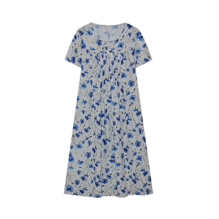 Lune London Pleated Design Floral Midi Dress for Women