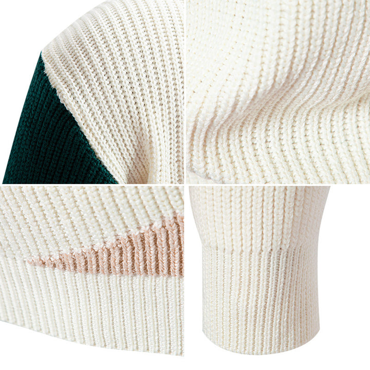 Trendy high-neck sweater for women with geometric pattern Lune London