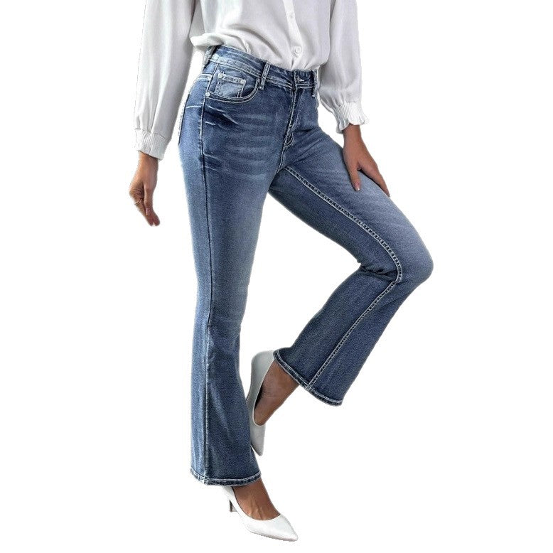 Women's slim bootcut jeans with a slight flare and sculpting stretch waistband Amarae